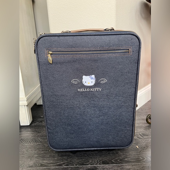 Sanrio Hello Kitty Denim Suitcase Carry On - Picture 1 of 16